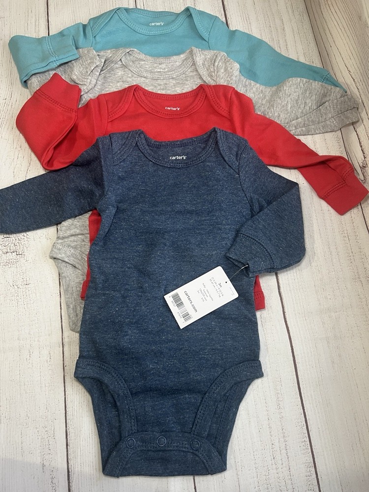Carter’s 4Pack Long-Sleeve Multipack Bodysuits Size 3 Months NWT