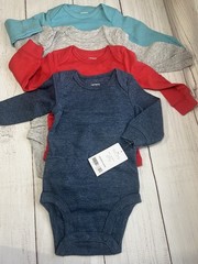 Carter’s 4Pack Long-Sleeve Multipack Bodysuits Size 3 Months NWT