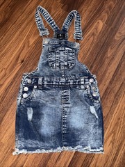 7 for all Mankind Toddler Girls Bib Overall Denim Skirt Dress 4T