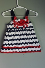 Nannette Baby Girls Red White Blue Crab Dress Patriotic 4th of July Size 18M