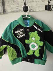 Care Bears Good Luck Kids Jacket 18M Embroidered Green Black Rare 2010 RR Design