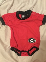 Starter Georgia Bulldogs Baby Bodysuit One-Piece Red/Black Cotton 3-6M Snap