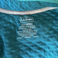 L.L. Bean Quilted Full Snap Teal Turquoise Lightweight Jacket Size 12-18 Months