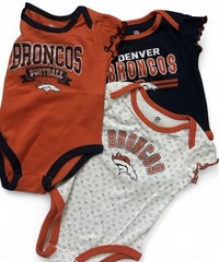 *New* Denver Broncos NFL Set of 3 Bodysuits Size 12 Months Football
