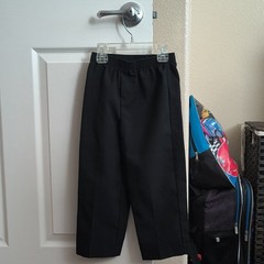 Healthtex Boys Black Dress Pants 6T Pull-On Elastic Waist Polyester