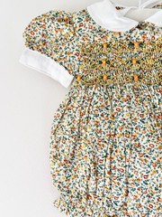 Laurenza’s Baby Girls Fall Floral Smocked Romper