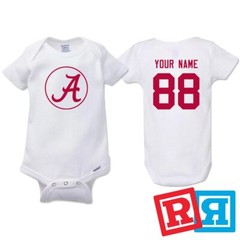 Personalized Alabama Crimson Tide Gerber Baby Onesie® Cotton Custom Bodysuit