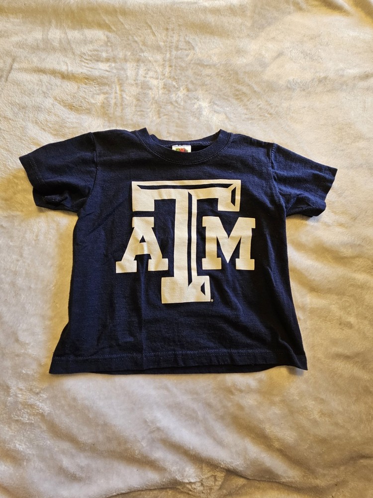 Kid’s Texas A&M University Tee Size 2/4 Navy Blue EUC Short Sleeve Cotton Blend