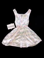 Kensie toddler girl knit stripe neon braided belt tank top dress 2T NWT