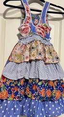 Matilda Jane 2 Dress Heart Song Heartsong EUC Mixed Print Ruffled Ruffle Floral