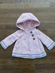 Artisan NY Baby Size 3-6 Months Hooded Spring Jacket Pink With Embroidery Detail