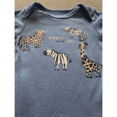 Carters Baby Boy Bodysuit Set 2 Pack Blue White Safari Animals 3 Months