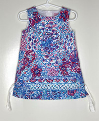 Lilly Pulitzer Girls Toddler 2 2T Shift Dress Pink White Blue Print Summer