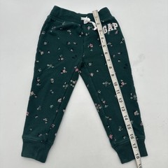 Baby Gap Girls Joggers Pants Size 3Y Green Floral Logo Embroidered…#25370