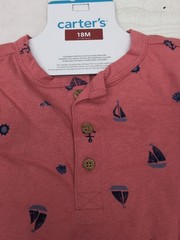 NWT Carter’s Baby Boy Red/Sailing Romper 18M BR0