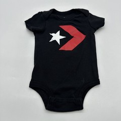 Converse One Piece Toddler Boys 0-6 M Black Graphic Print Logo Snap ..#35063
