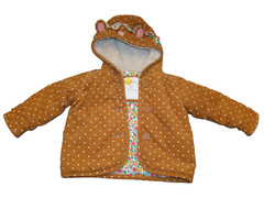 BABY BODEN Toddler Girls Size 9-12 Months Sherpa Floral Lined Hooded Jacket Coat