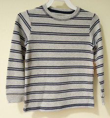 NWT Gymboree Everyday Play Gray/Navy Stripe Thermal Knit Shirt Boy’s Size 4T