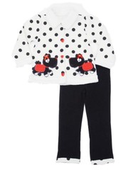 Young Hearts Infant Girls 2 PC Set Black Scottie Dog Jacket Leggings 24m