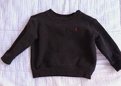 Ralph Lauren Baby 18M Black Long Sleeve Cotton Fleece Crew Neck Logo Sweatshirt