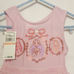 NWT Disney Girls Princess Dress Size 2T Pink Sleeveless Tulle Tiered Sparkle
