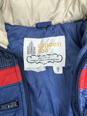 Vintage London Fog Puffer Jacket Kids Size 3M Retro Blue Red Off White Ski