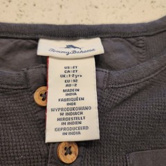 Tommy Bahama Toddler 2T Gray Long Sleeve Shirt Textured Pull Over Henley