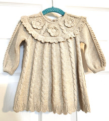 Cynthia Rowley Baby Girl Knit Dress Hat Set 3-6M Taupe Cable Knit NWOT