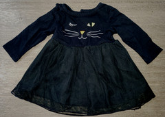 NEWBORN BABY GIRLS HALLOWEEN DRESS DIAPER COVER BLACK CAT FACE SO CUTE!