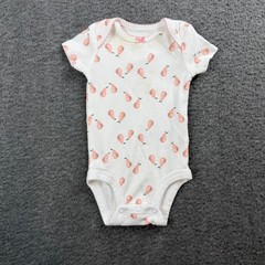 Simple Joys by Carters Bodysuit Kids 0-3M White Pink Pear Print Short Sleeve
