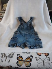 OshKosh B’gosh Denim Shortalls Size 3M Adjustable Straps Pockets