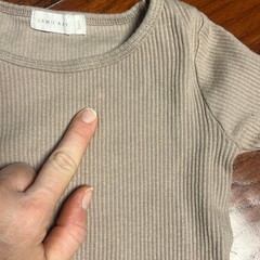 Jamie Kay 3Y Ribbed Long Sleeve Top Beige Organic Cotton Basic Layering Unisex