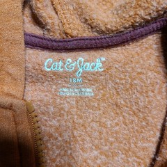 Cat And Jack Boys Two Pieces, 1 Sweatshirt And 1 Zip Up Hooded Jacket 18 Months