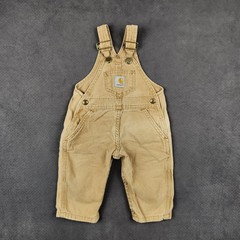 Carhartt Bib Overalls Baby 6 Months Brown Cotton Canvas Snap Leg Rugged Workwear