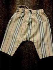 Authentic Baby Burberry 9 Month 100% Cotton Trousers Burberry Print Pattern
