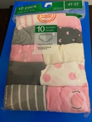 BRAND NEW TODDLER GIRLS SIZE 4T-5T WONDER NATION 10 PACK BRIEF UNDERWEAR