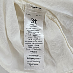 Carter’s Dress Girls Size 3T White 100% Cotton Body/Lining Polyester Mesh