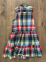 Polo Ralph Lauren Dress Girl’s 2T Red Blue Plaid Sleeveless Shirt Dress