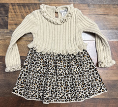 Rachel Zoe Girls Leopard Print Knit Dress Long Sleeve Size 2T