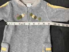 Vintage 2004 Gymboree “Garden Friends” 0/3 Gray Fleece Caterpillar Romper