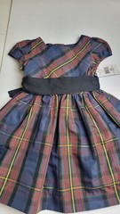 Polo Ralph Lauren Girls Size 24 Months 2-piece Dress Plaid Blue Red Multi-color