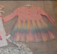 Girls 6-9 Months Clothing Lot 7 Pieces – Dress, Rompers & Coverall – Mixed – NEW