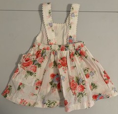 Girl’s Baby Gap White Pink Blue Green Flowered Sun Dress Vintage Size 12 -18 Mos