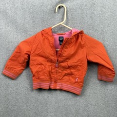 Baby Gap Jacket Toddler 18-24 Months Windbreaker Orange Embroidery Flower