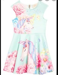 Girls toddler unicorn dress 2T light green pastel rhinestone NEW