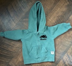 Baby Roots Toddler Baby Full Zip Hooded Jacket Size 3-6 Months, SM, Hunter Green