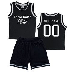Personalized Sleeveless Basketball Jersey & Shorts -Toddlers-Team/Name/Number