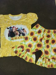 Highland cow Sunflower Outfit