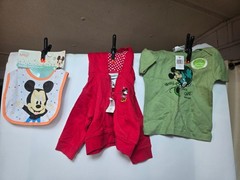 Disney Baby Girl Clothes Lot 3 Items Hoodie Shirt Bib NWT Park 0-6 month 12 m