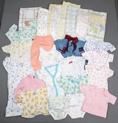 Vintage Baby Girl Clothes Lot Carter’s Health-Tex Bonjour Sears Blanket Towel 25